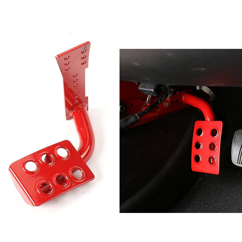  [AUSTRALIA] - JeCar Steel Dead Pedal Left Side Foot Rest Kick Panel for 2007-2018 Jeep Wrangler JK & Unlimited Rubicon Sahara X Off Road Sport (Red) Red