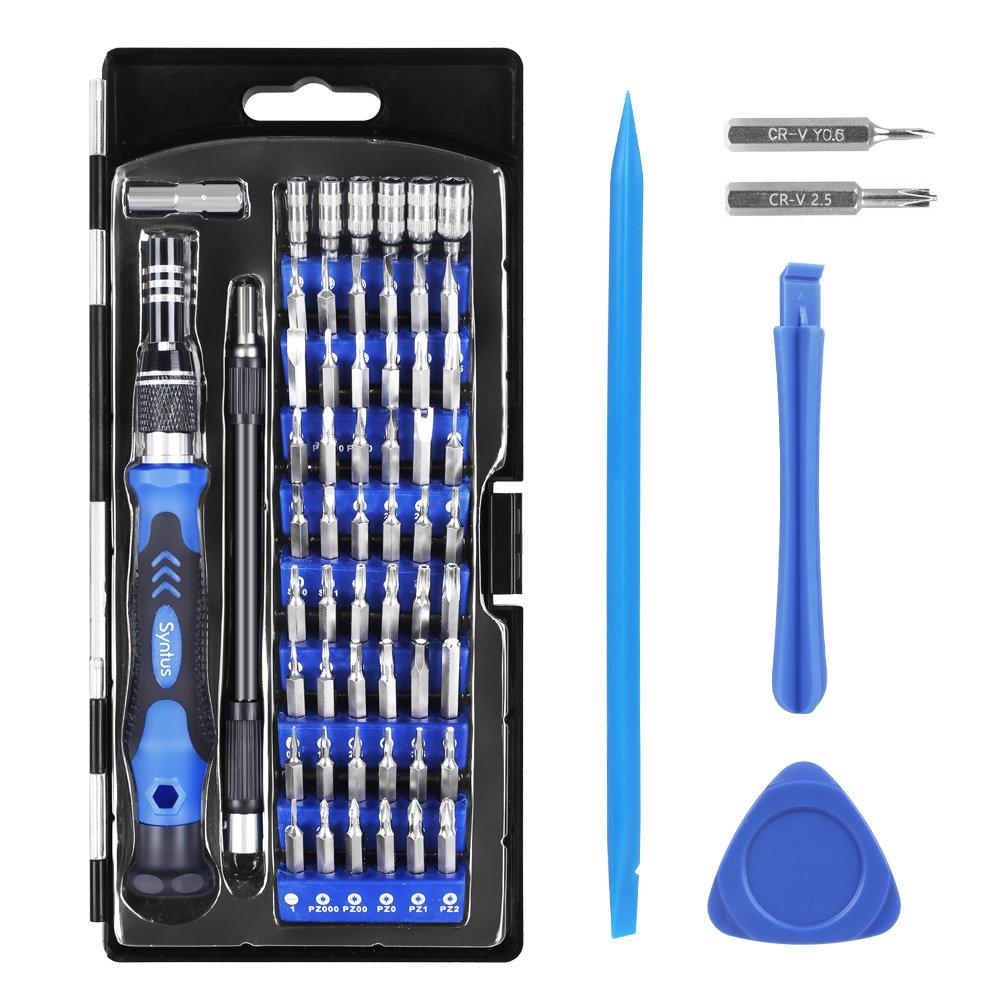  [AUSTRALIA] - Syntus Precision Screwdriver Set, 63 in 1 with 57 Bit Magnetic Screwdriver Kit Electronics Repair Tool Kit for iPhone, Tablet, Macbook, Xbox, Cellphone, PC, Game Console, Blue