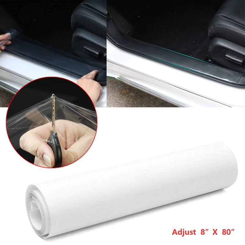  [AUSTRALIA] - Xotic Tech 8" x 80" Clear Universal Door Sill Guard Protector Paint Anti-Scratches Protection Film Vinyl Sheet 8"x80"