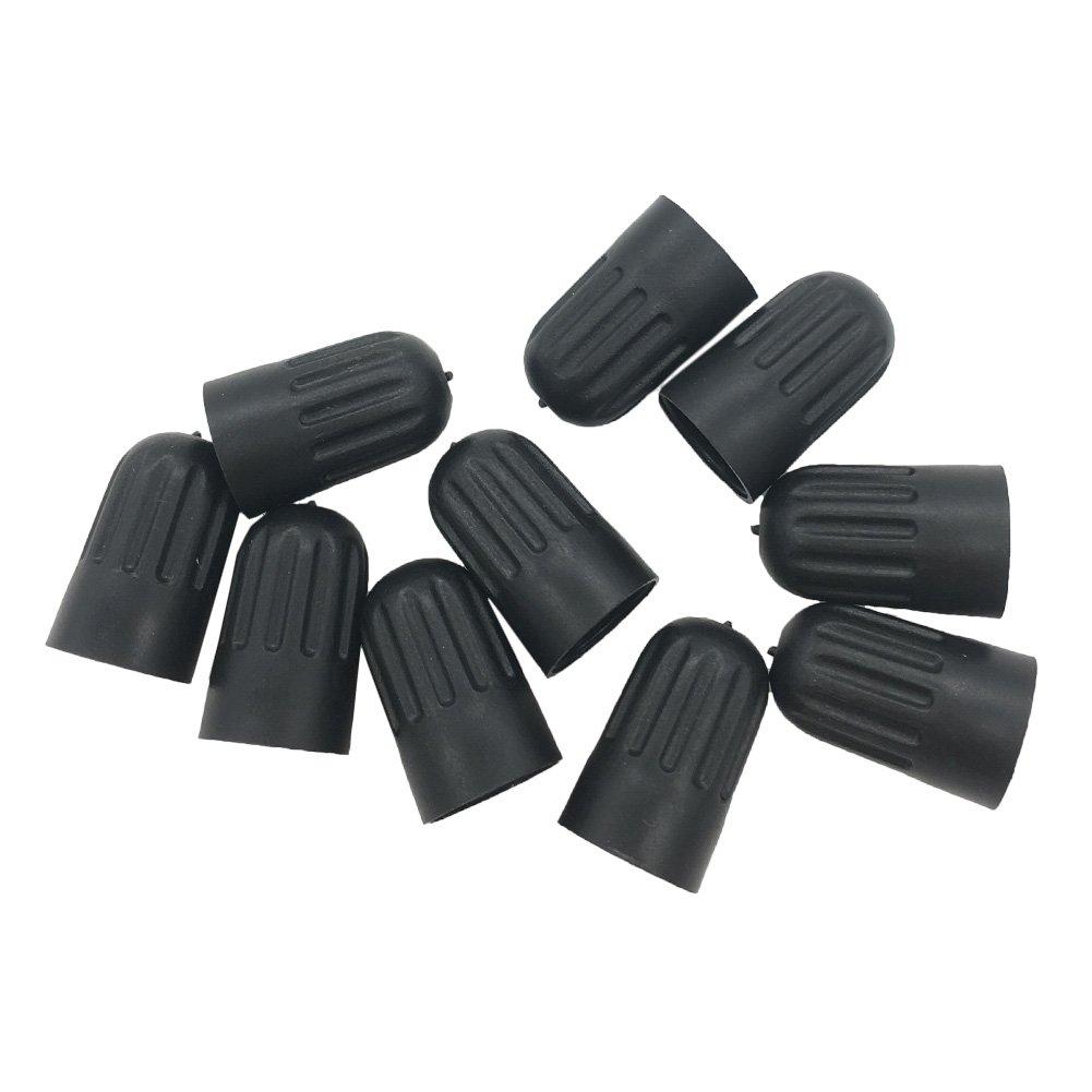  [AUSTRALIA] - Germban 10pcs Plastic Black Tire Valve Stem Long Caps for TR20008 TPMS Valve Tire Cap