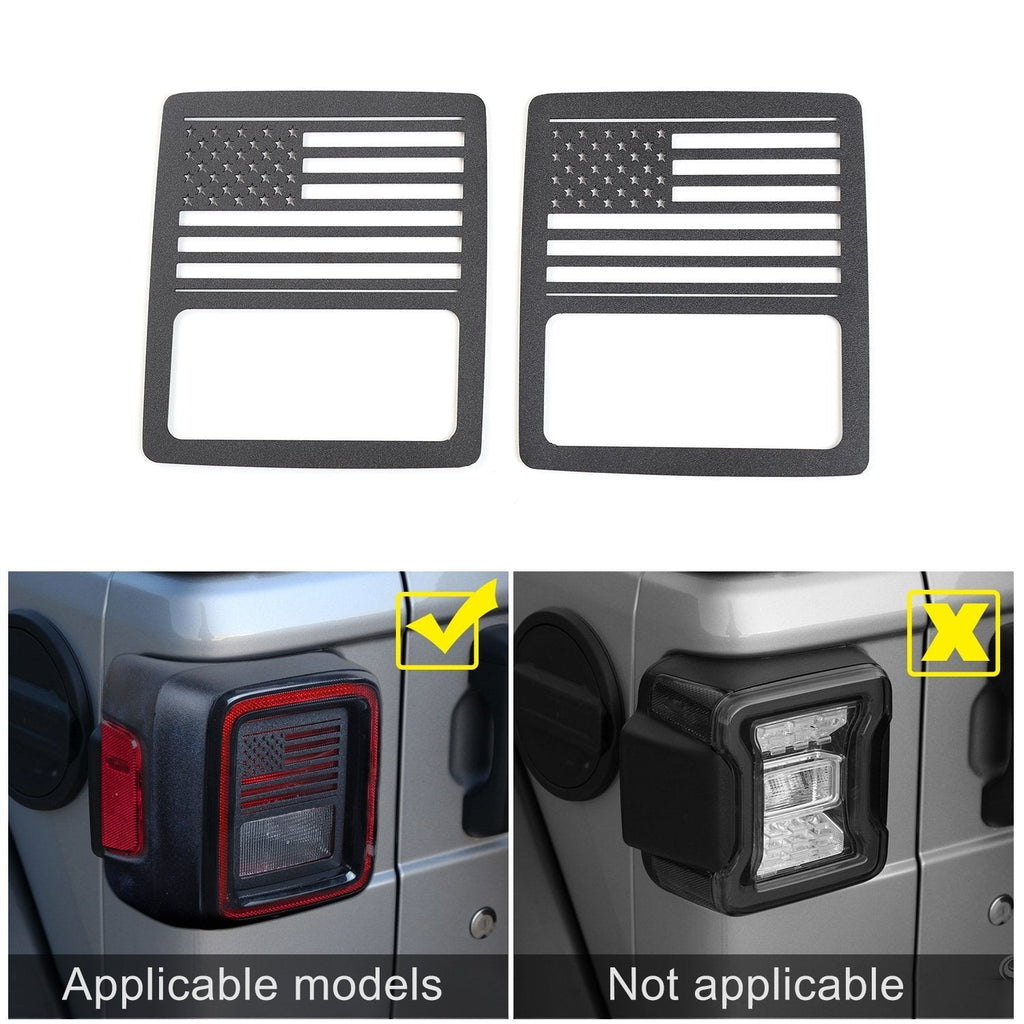  [AUSTRALIA] - JeCar Tail Light Cover US Flag Taillight Guard for 2018-2019 Jeep Wrangler Unlimited JL Sport/Sports
