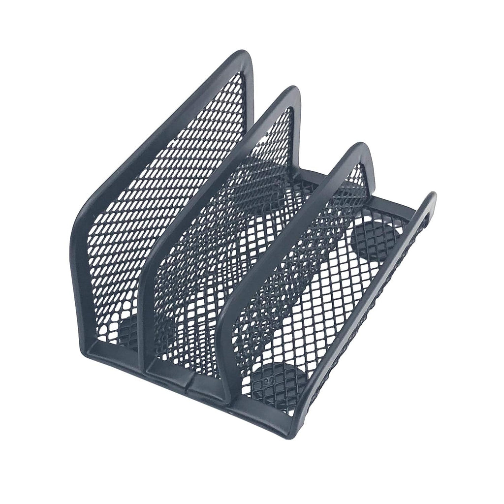  [AUSTRALIA] - Desktop Stacking Business Card File Holder/Stand from Chris.W, 3-Tier, Metal Mesh Collection (Black)