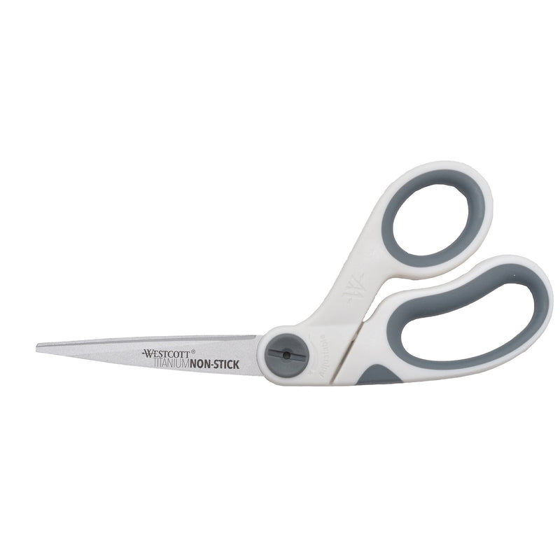  [AUSTRALIA] - Westcott 8" Bent Titanium Bonded Non-Stick Craft Scissors with Adjustable Glide Feature (16374)