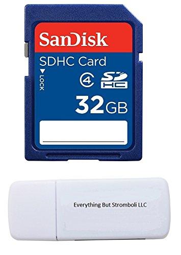 SanDisk 32GB SDHC SD HC Memory Card works with Vivitar 20 MP, 16MP, 410, 5.1MP, ViviCam X018/VXX14, Digital Video Camera UHS-I Class 4 with Everything But Stromboli Memory Card Reader (SDSDB-032G-B35) - LeoForward Australia
