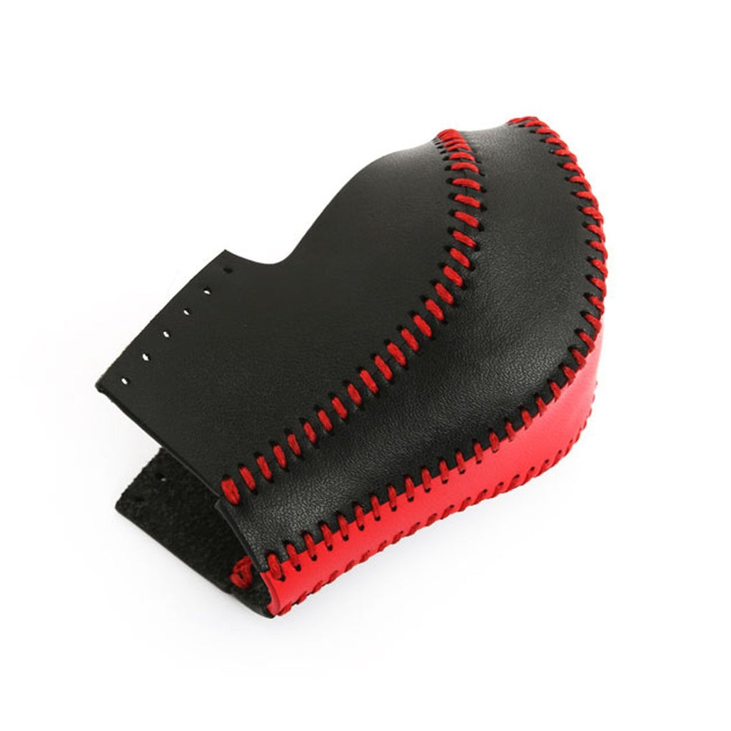  [AUSTRALIA] - Genuine Leather Automatic at Gear Shift Knob Cover Protector Trim Fit Infiniti FX35 QX56 QX80 QX70 QX50 Q60 Q40 FX37 EX37 EX25 IPLG G25 (Black+Red Leather) Black+Red Leather
