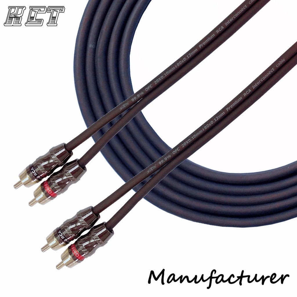16.5FT Three Shielded Metal Plug RCA Audio Cable Oxygen Free Copper interconnect Cable - LeoForward Australia