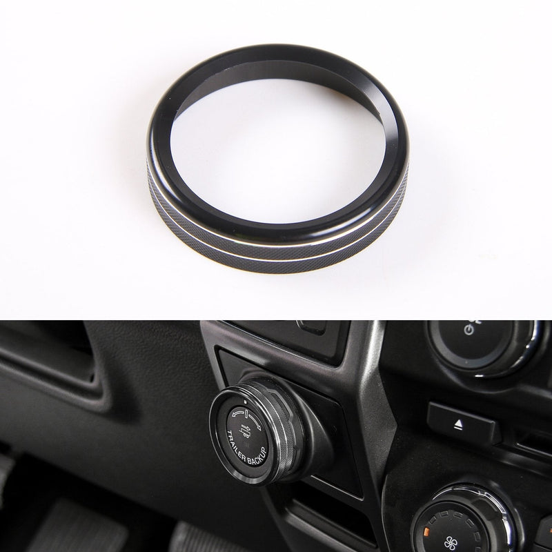  [AUSTRALIA] - Trailer Switch Knob Ring Cover Car Inner Accessories for Ford F150 2016+ (Black) Black