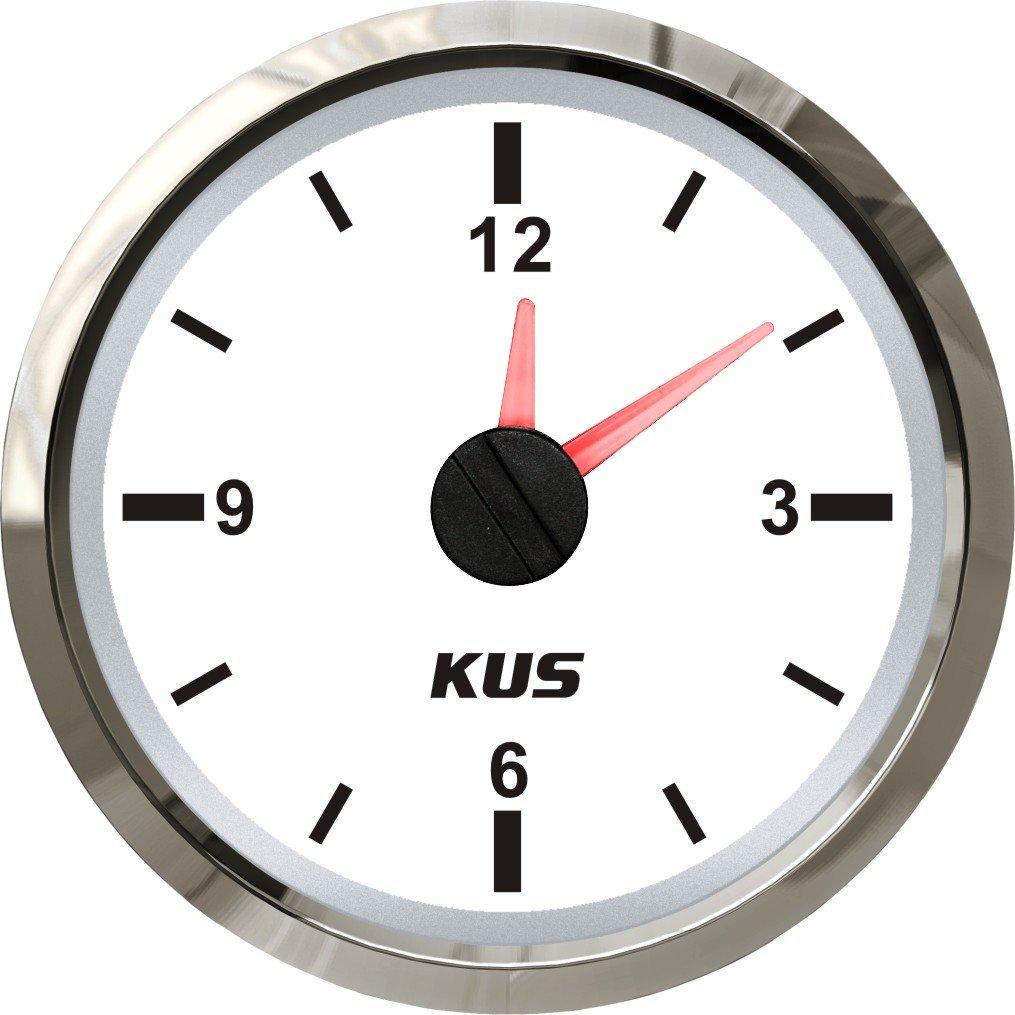  [AUSTRALIA] - KUS Clock Meter Gauge 12-Hour Format with Backlight 52mm(2") 12V/24V