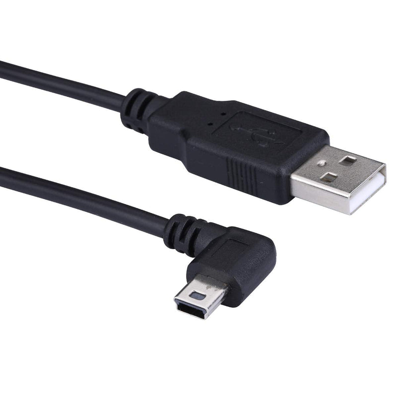  [AUSTRALIA] - LARRITS Extra Long 5M USB 2.0 to Mini USB Cable 90 Degree Left Angle Power Supply Charge Cord with 5pc Wiring Clips for Garmin nuvi GPS Car Dash Cam GPS Navigator DVR Camcorder Camera 5M Left Angle