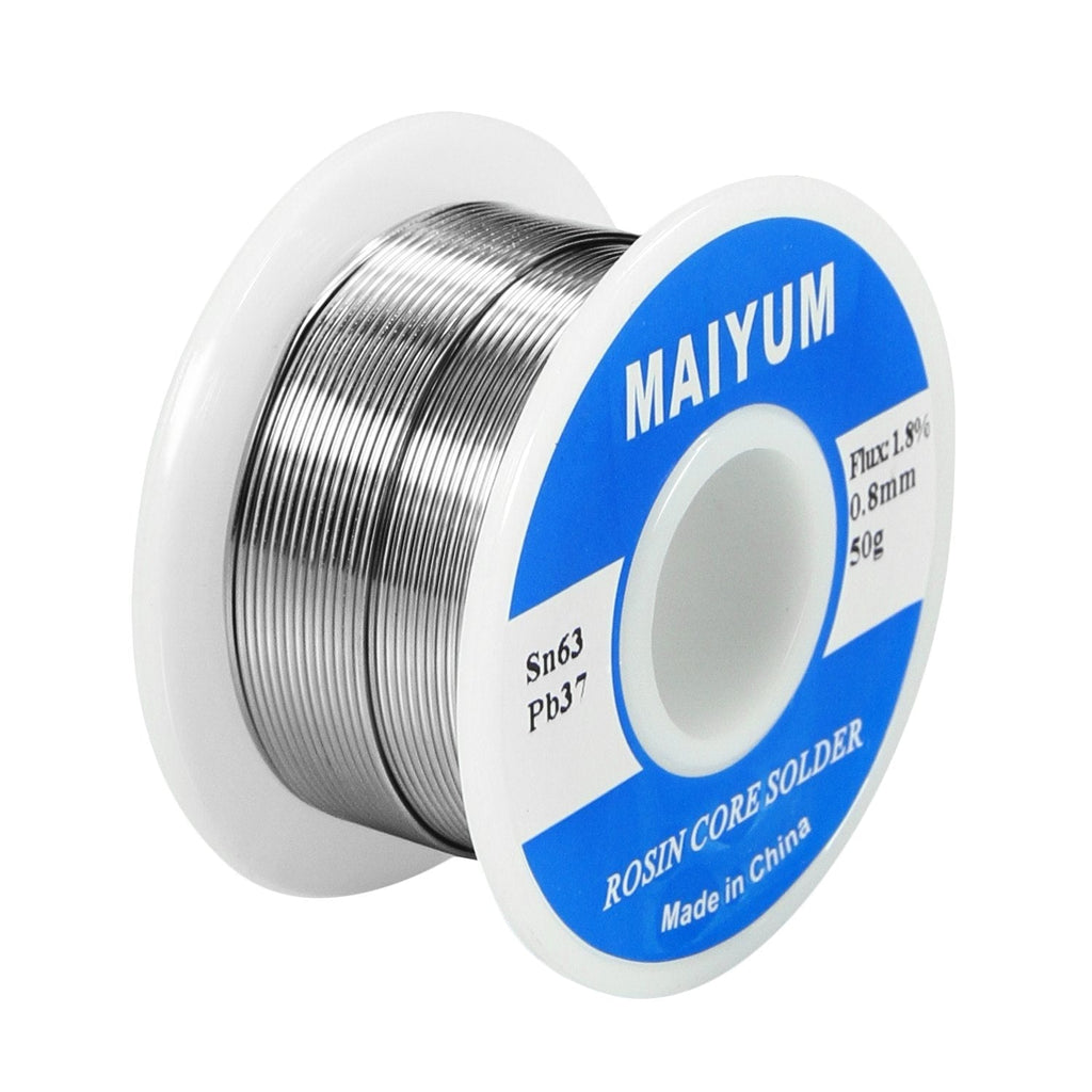 MAIYUM 63-37 Tin Lead Rosin Core Solder Wire for Electrical Soldering (0.8mm 50g) 0.8mm 50g - LeoForward Australia