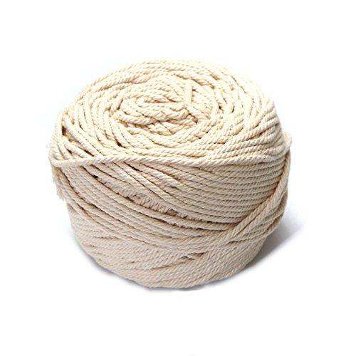  [AUSTRALIA] - Youshe 4mm Diameter Natural Cotton Rope Braided Twisted Cotton Cord Cotton Line Decorative Craft Thread Cord for Home DIY Wall Decoration (4mm x 100m) 4mm x 100m