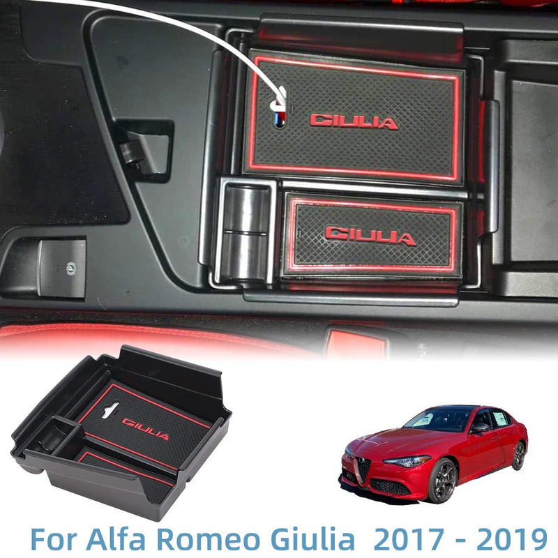 Vesul Center Console Armrest Storage Box Fit for Alfa Romeo Giulia Sedan 2017 2018 2019 ABS Tray Insert Organizer Glove Pallet Central Storage box - LeoForward Australia