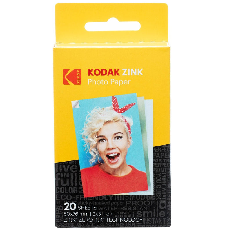  [AUSTRALIA] - Kodak 2"x3" Premium Zink Photo Paper (20 Sheets) Compatible with Kodak Smile, Kodak Step, PRINTOMATIC 20 Pack Print Photo Paper