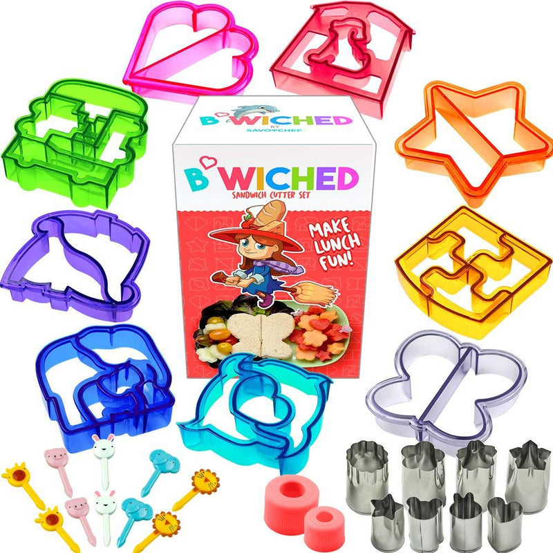  [AUSTRALIA] - 29pc Sandwich Cutter Set for Kids of All Ages - Turn Vegetables, Fruits, Cheese, and Cookie Into Fun Bites - Add to Bento Box and Lunch Box - Toddlers Boys and Girls - Easy to Use