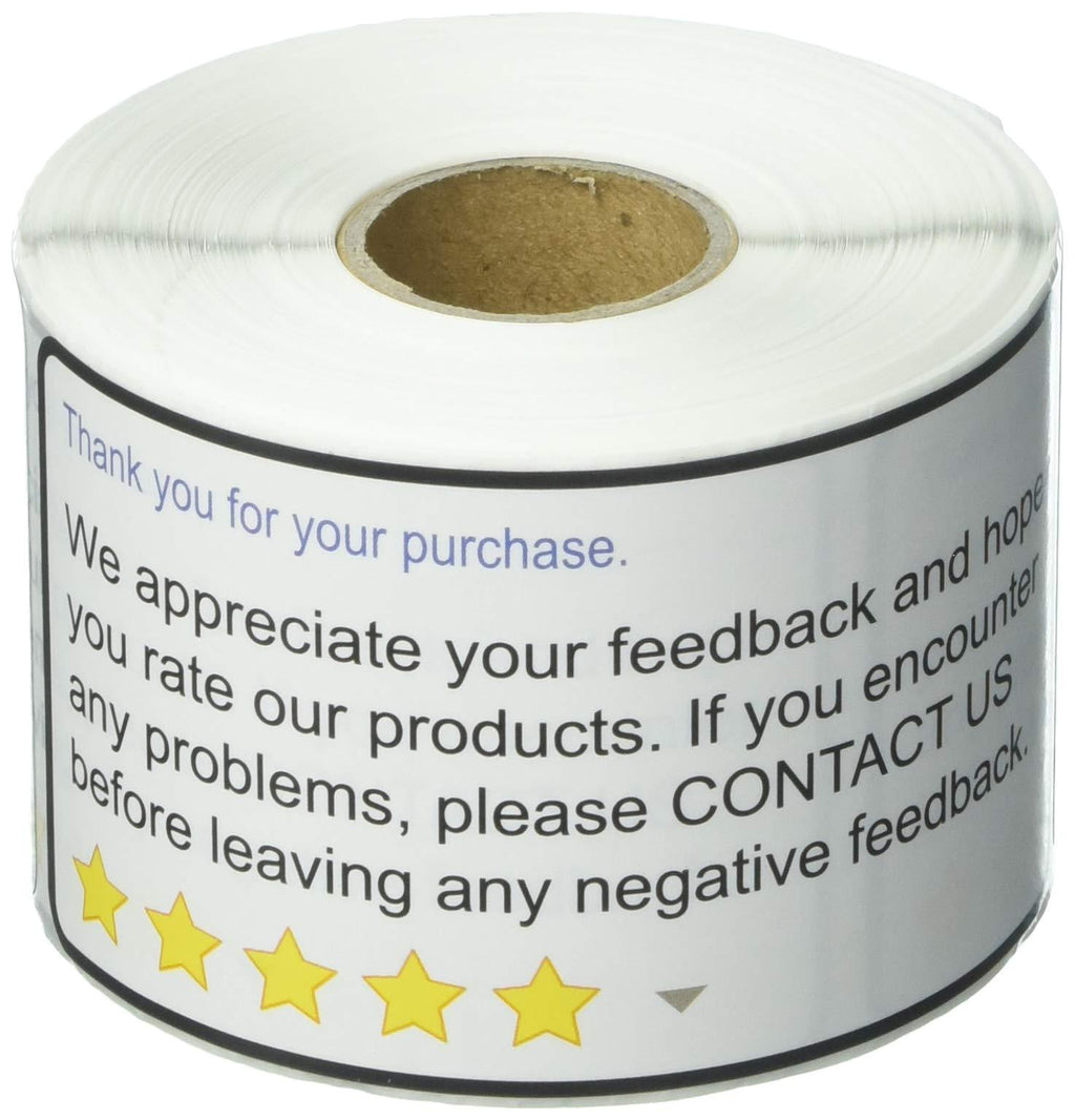 Thank You for Your Purchase 2"x 4" Amazon Walmart Ebay Thank You for Your Purchase Positive Negative Feedback  (300 Labels per Roll / 1 Roll) - LeoForward Australia