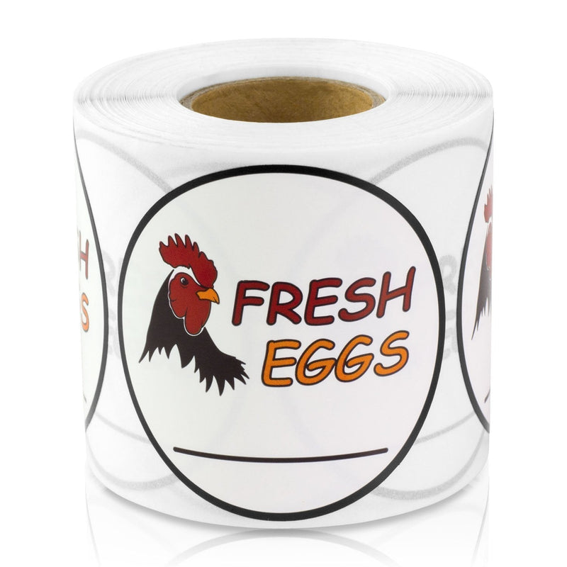 Fresh Eggs 2" Round Farm Fresh Produce, Farm Fresh, Farmer's Market Packaging, Egg Carton Labeling, Hobby Farm Labels Stickers (300 Labels per roll / 1 Rolls) 1 Roll - LeoForward Australia