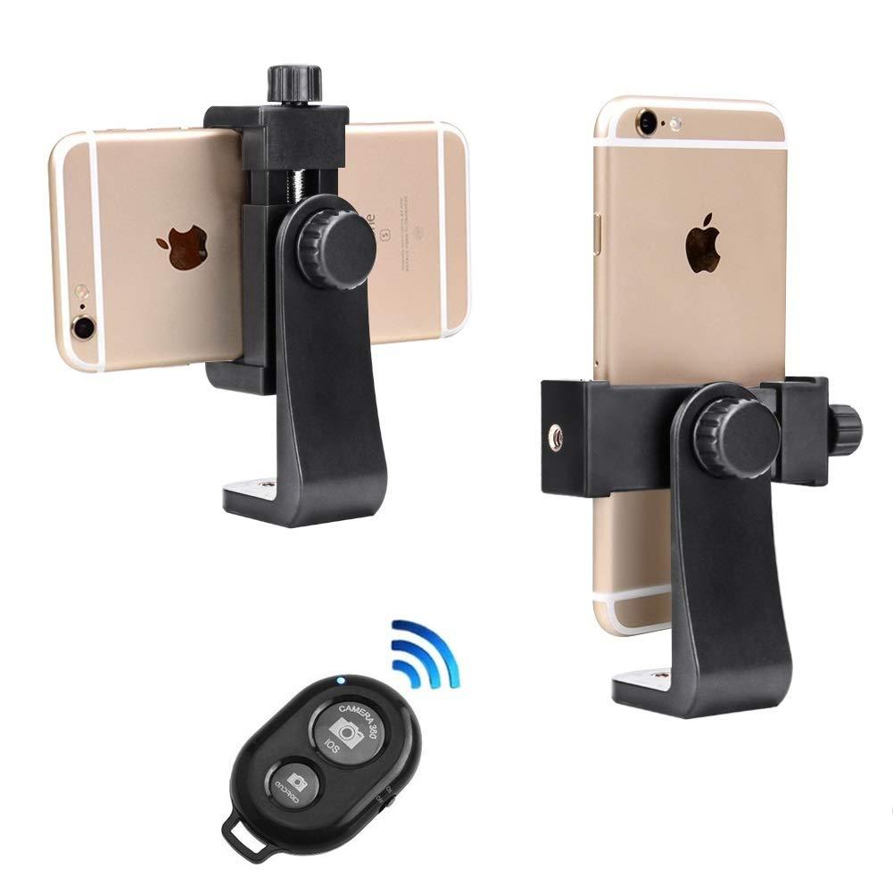  [AUSTRALIA] - Phone Tripod Mount with Remote 360 Rotation Smartphone Holder Adapter Compatible with iPhone 11 Pro Xs Max XR X 8 7 6 6s Plus Samsung Nexus