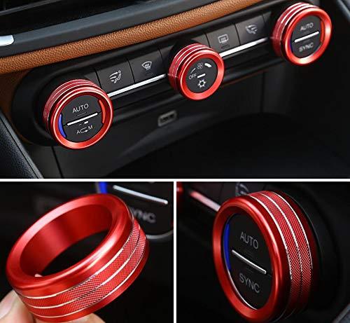 Yuwaton Car Interior Trim Air Conditioner Knob Cover fit for Alfa Romeo Giulia Stelvio Accessories (red) red - LeoForward Australia