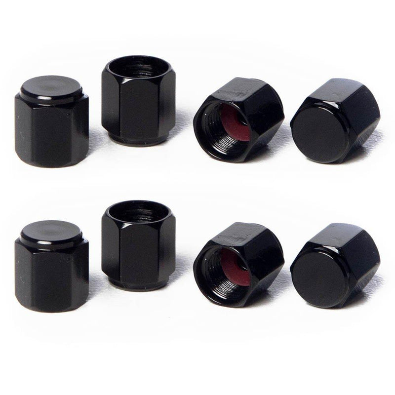  [AUSTRALIA] - Circuit Performance VC5 Series Black Aluminum Valve Stem Caps (8 Pieces)