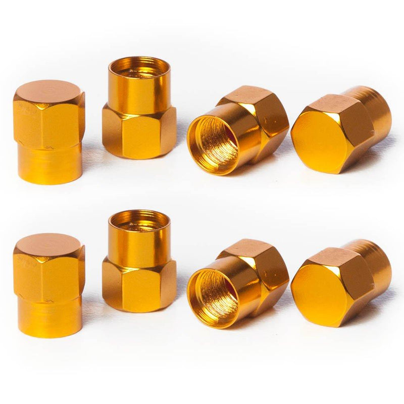  [AUSTRALIA] - Circuit Performance VC3 Series Gold Aluminum Valve Stem Caps (8 Pieces)