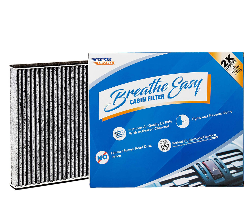 Spearhead Premium Breathe Easy Cabin Filter, Up to 25% Longer Life w/Activated Carbon (BE-285) 8.5 x 7.6 x 1.1 in - LeoForward Australia
