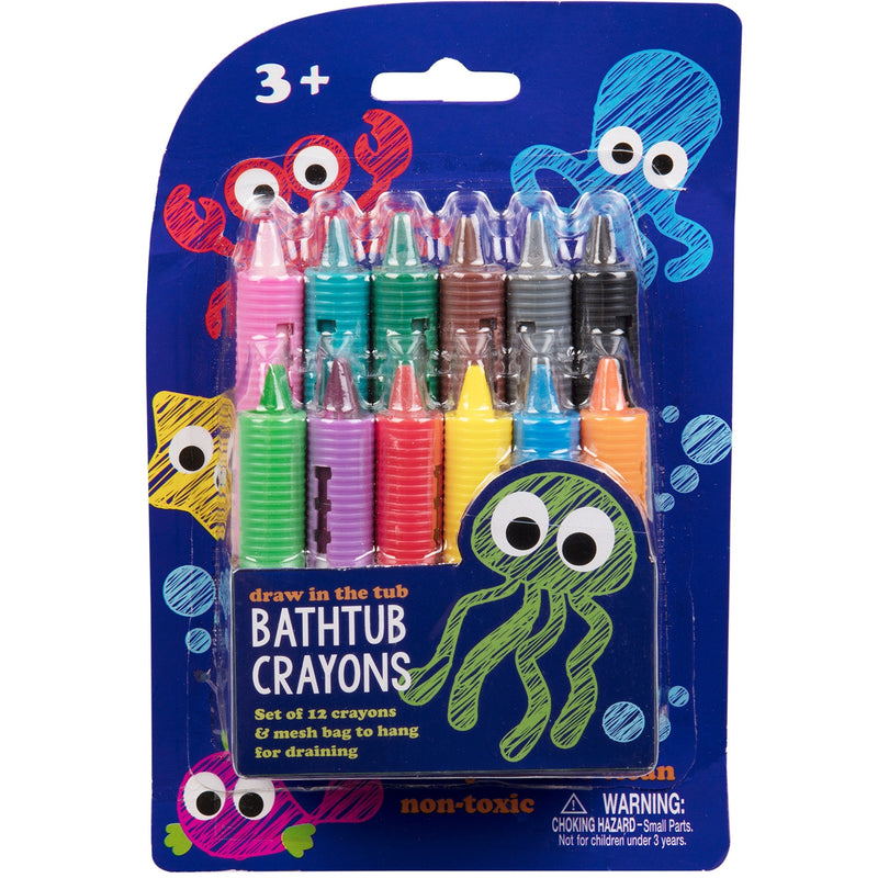  [AUSTRALIA] - Bath Crayons Super Set - Set of 12 Draw in The Tub Colors with Bathtub Mesh Bag