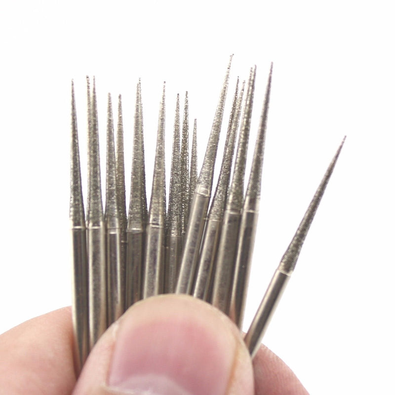  [AUSTRALIA] - JINGLING 2.35mm Diamond Grinding Head Tapered Bits Carving Burrs Pack of 30Pcs