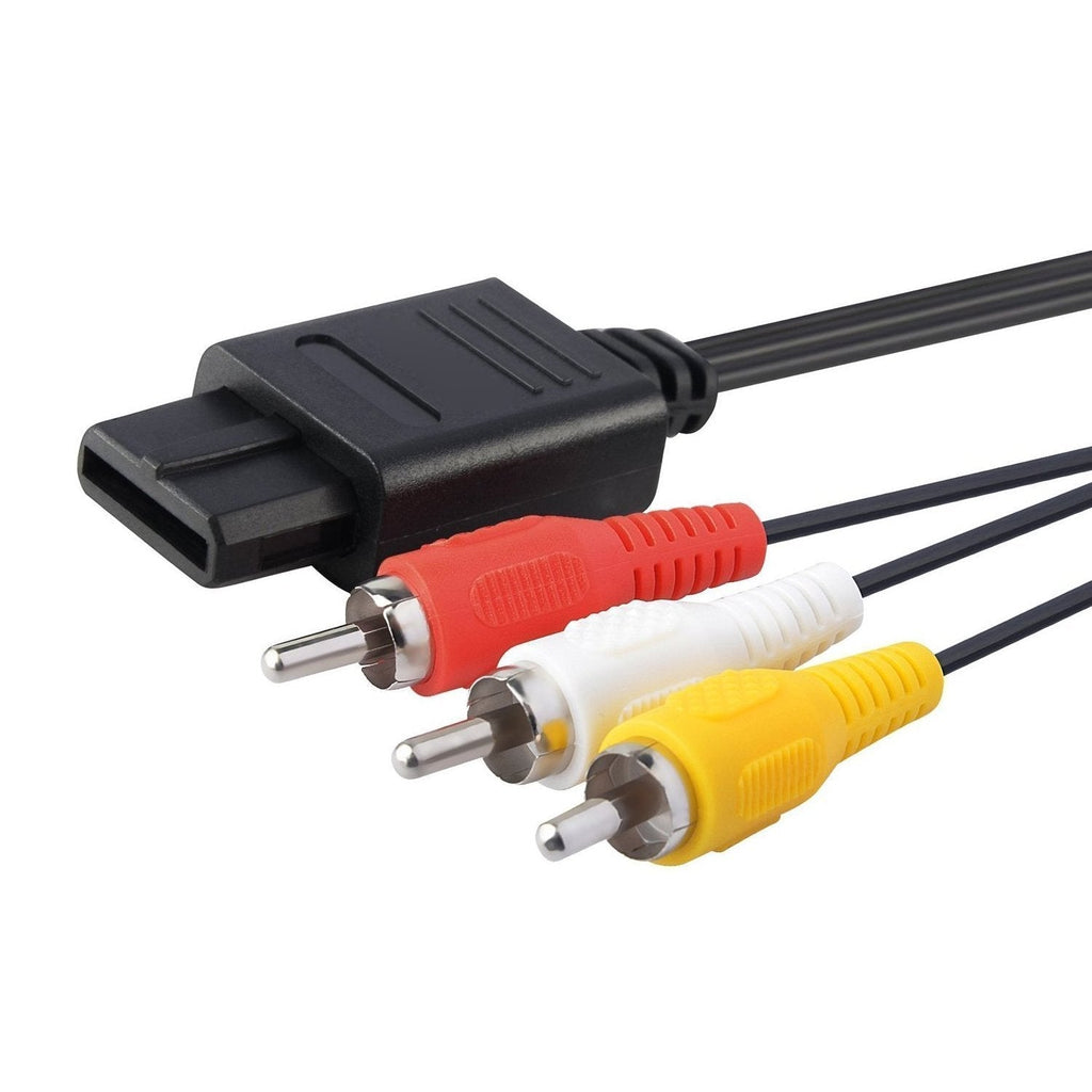 NEORTX N64 to RCA Cable 6ft, 1.8 Meters Composite AV Audio Video Cords Cable for Nintendo N64 SNES Gamecube GC - LeoForward Australia