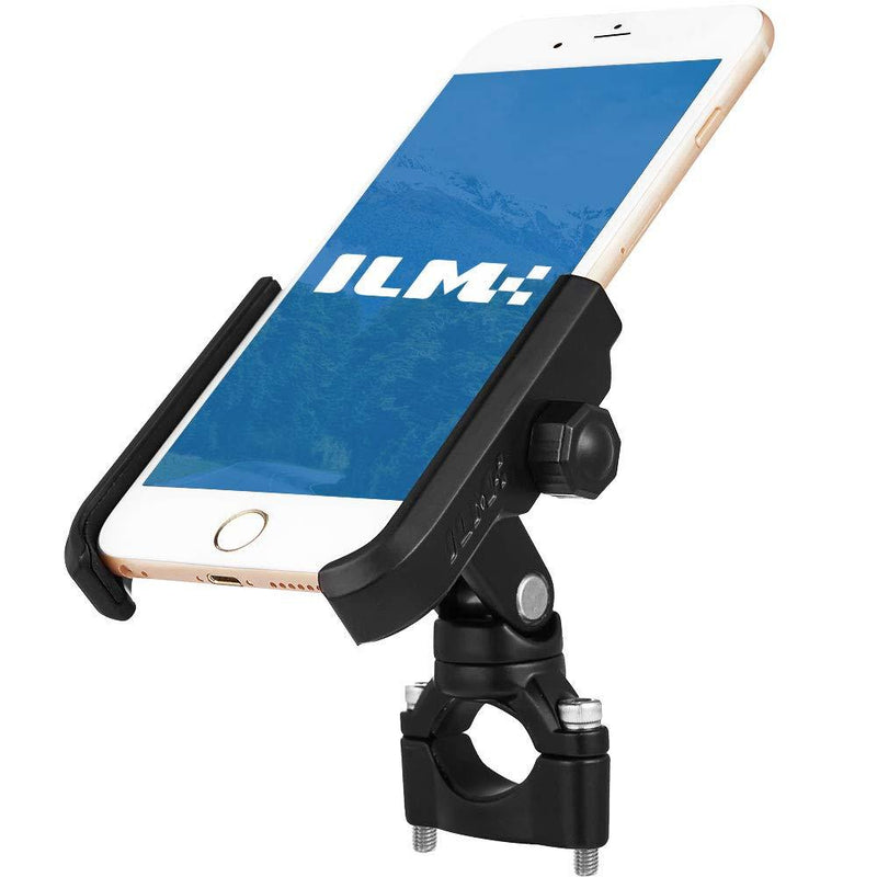  [AUSTRALIA] - ILM Upgraded Bike Motorcycle Phone Mount Aluminum Bicycle Cell Phone Holder Accessories Fits iPhone X Xs 7 7 Plus 8 8 Plus iPhone 6s 6s Plus Galaxy S7 S6 S5 Holds Phones up to 3.7" Wide (Black) BLACK