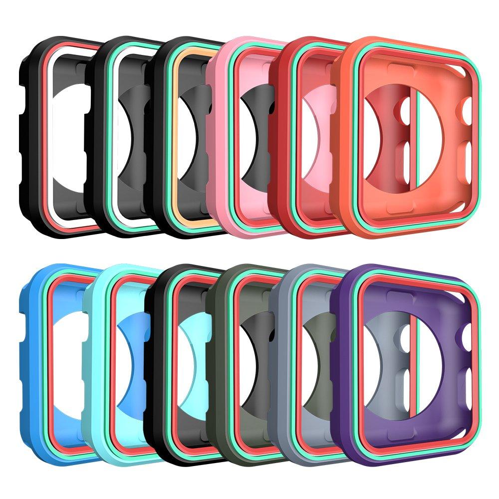AWINNER Colorful Case for Apple Watch 42mm,Shock-Proof and Shatter-Resistant Protective iwatch Silicone Case for Apple Watch Series 3,Series 2,Series 1, Nike+,Sport,Edition (12-Colour) - LeoForward Australia