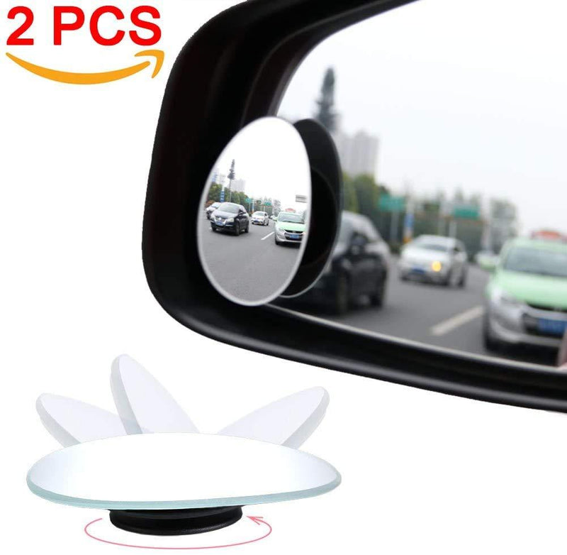  [AUSTRALIA] - AmFor Blind Spot Mirror, Oval HD Glass Convex Lens Frameless Adjustable Blind Spot Mirror for All Universal Vehicles Car Stick-on Design (2 PCS)