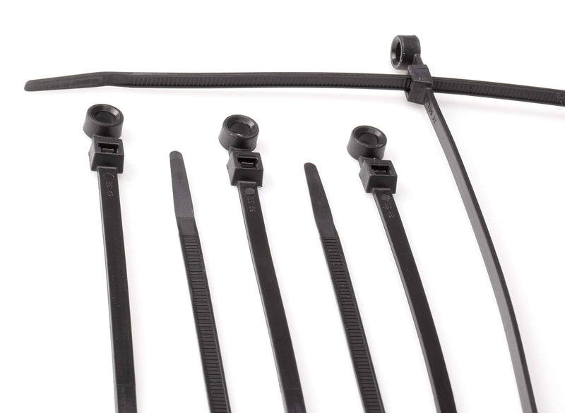  [AUSTRALIA] - 7 inch Black Nylon Zip Ties - Strong Zip Tie, Wire Ties - Indoor and Outdoor Rated -Screw Mounting Hole, Zip Ties (Wire Ties, Cable Ties), 100 Pack - Black - 7" 7 Inch