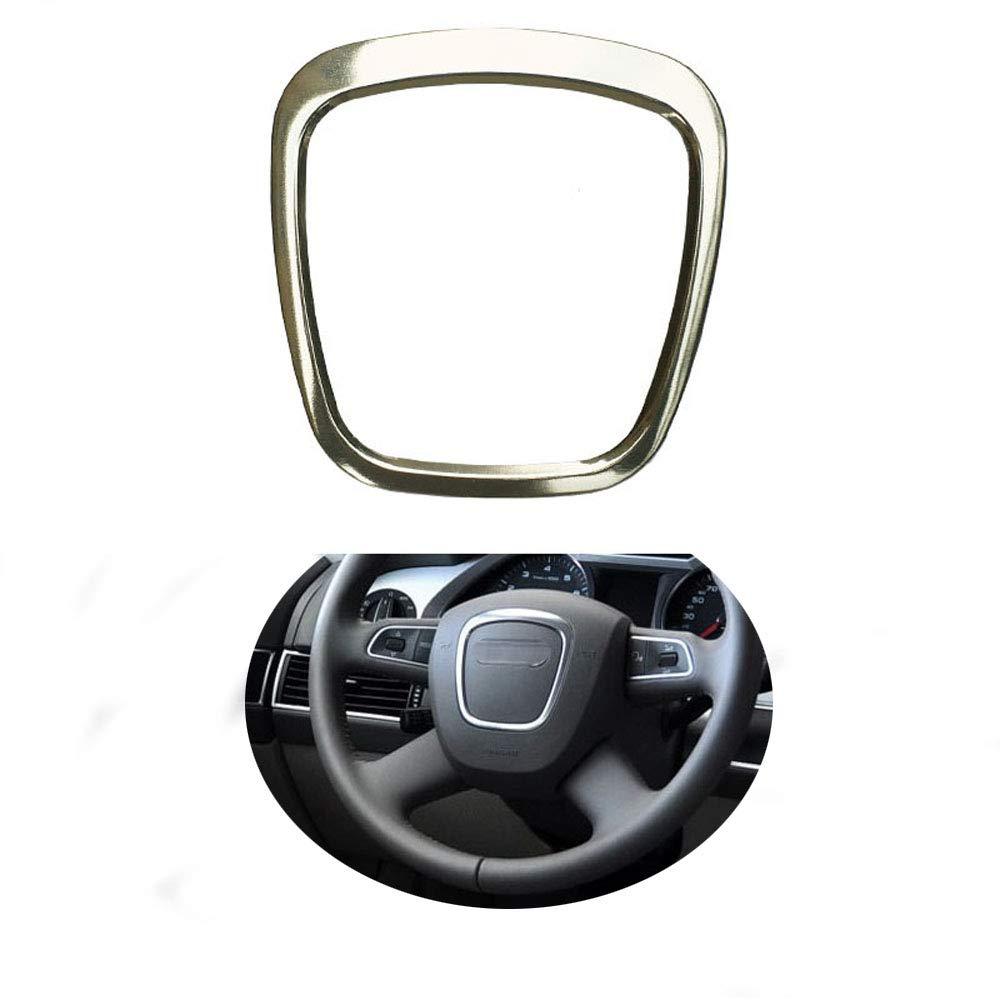 Trapezoid Car Steering Wheel Sticker Aluminum Body Emblem Trim Fit for Audi A3/A4L/A6L S4/Q3/Q5 (Silver) Silver - LeoForward Australia