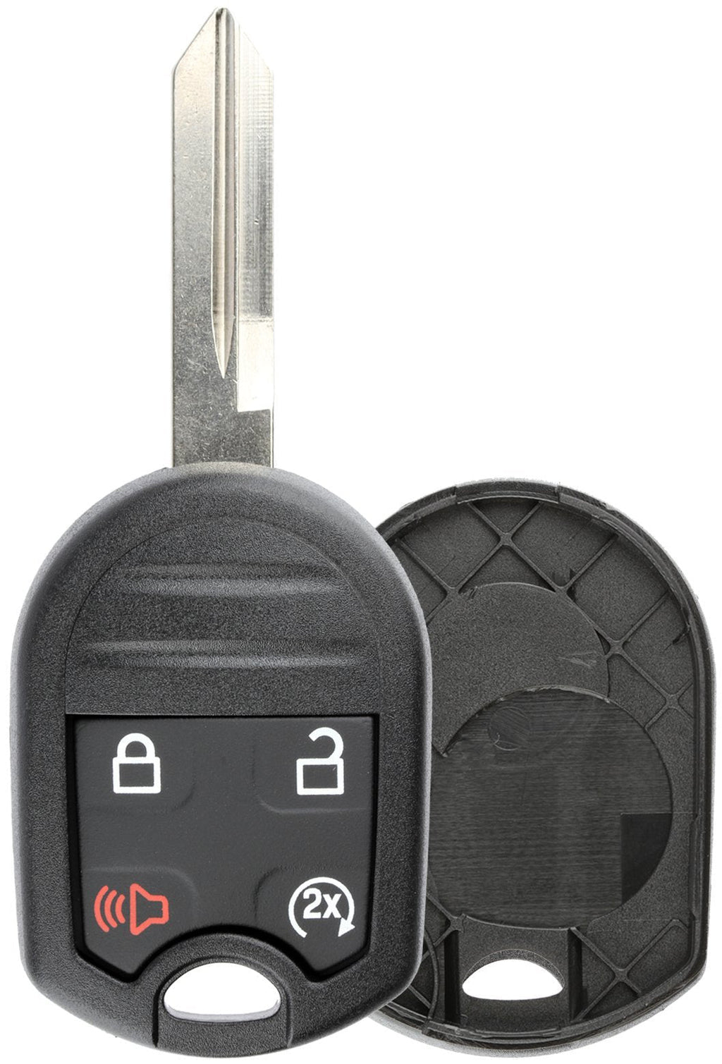  [AUSTRALIA] - KeylessOption Keyless Entry Remote Uncut Blank Ignition Key Blade Fob Shell Case Cover Buttons for F-150 F-250 Explorer Edge