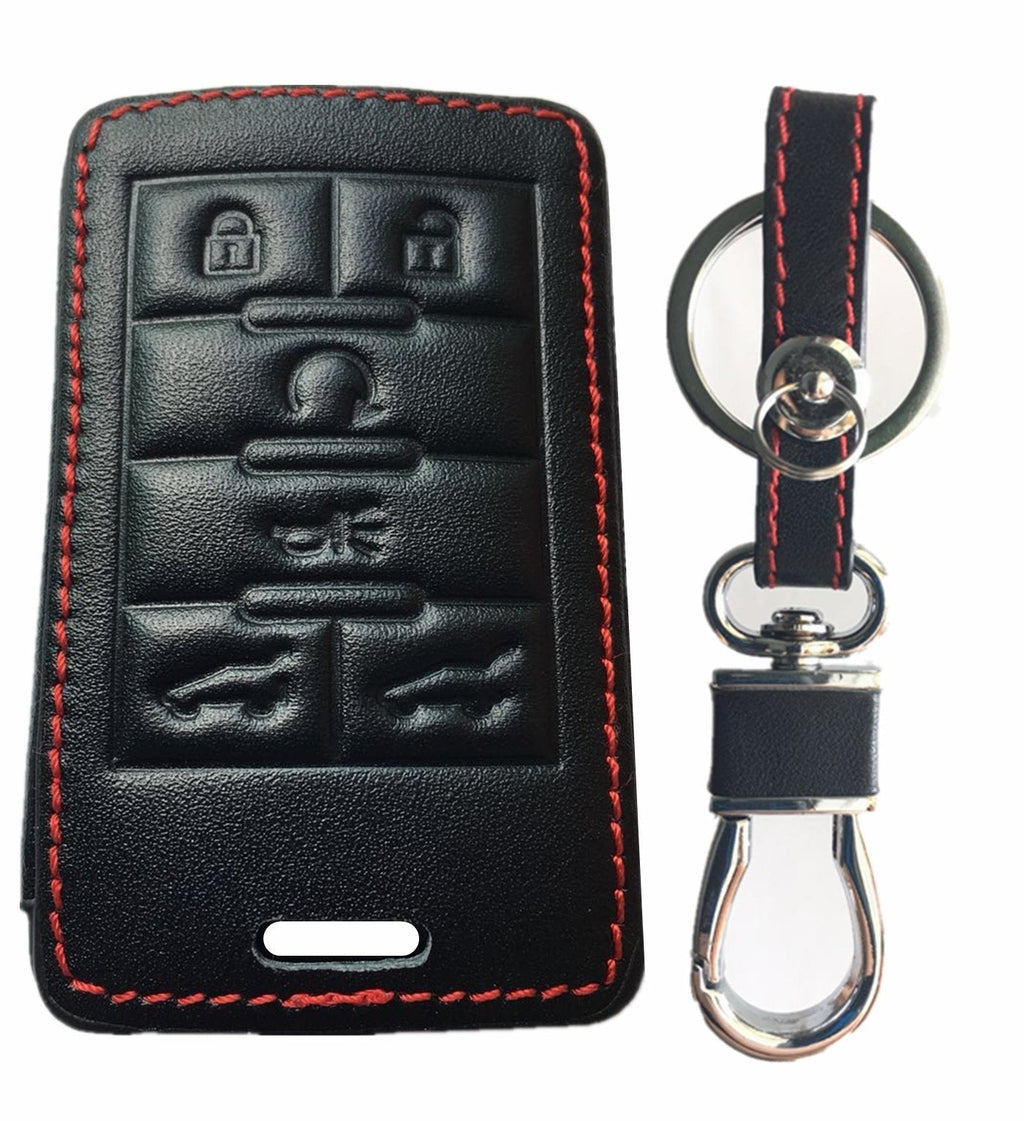  [AUSTRALIA] - RPKEY Leather Keyless Entry Remote Control Key Fob Cover Case Protector for Cadillac Escalade Escalade ESV Escalade EXT 22756466 OUC6000066 850K-6000066