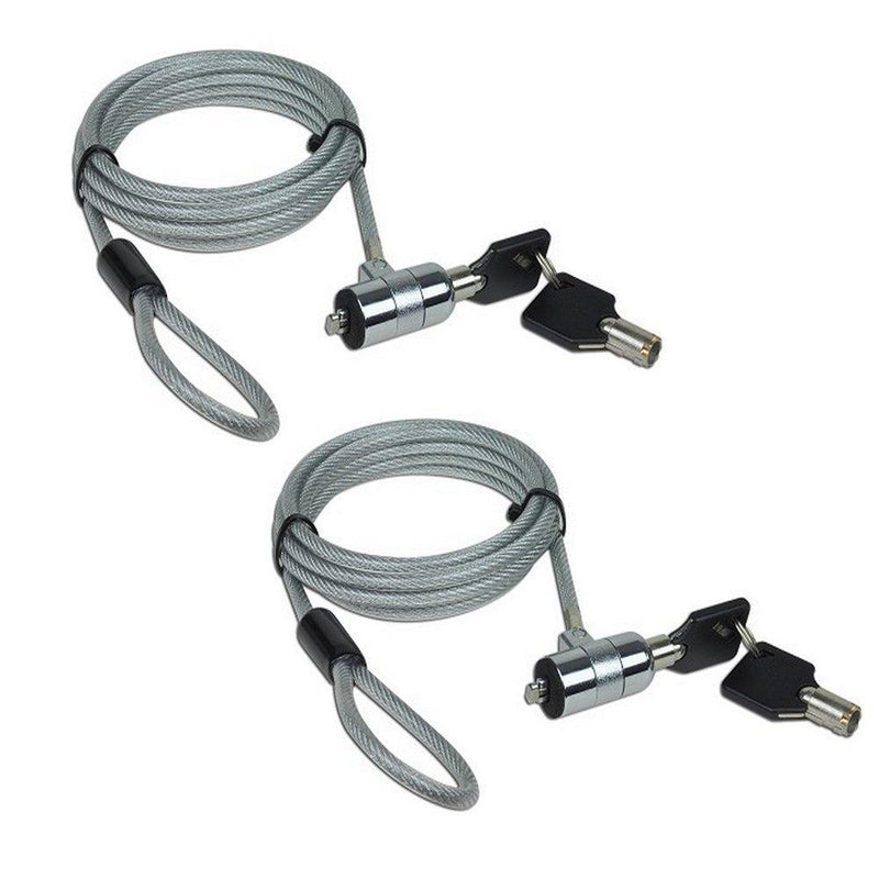  [AUSTRALIA] - AOMGD 2Pcs 6 feet NoteGuard Kensington Compatible Universal Security Cable Lock with 2 Keys Two Sets black