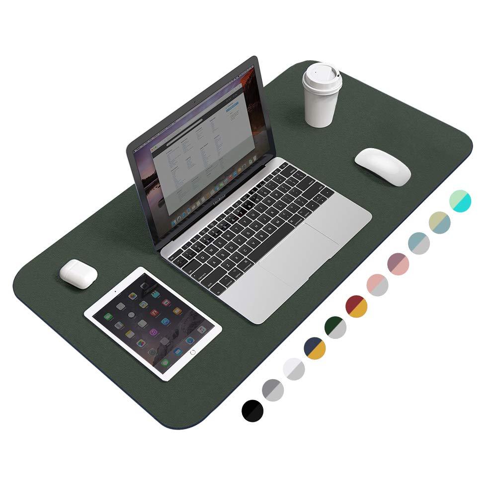 Desk Pad Protector Office Desk Mat, BUBM Waterproof PU Leather Desk Writing Mat Laptop Large Mouse Pad Desk Blotters Desk Decor for Office Home, 31.5" x 15.7", Dark Green 31.5" x 15.7" - LeoForward Australia