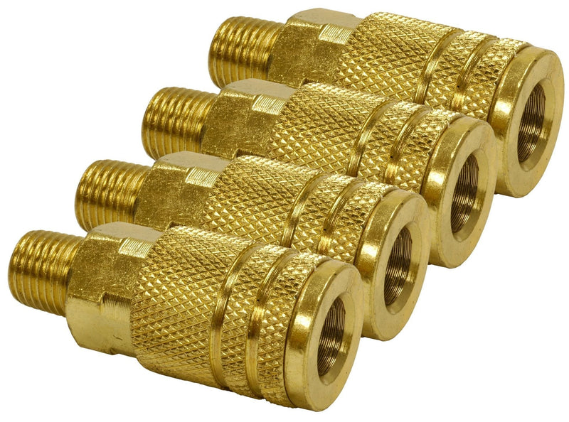  [AUSTRALIA] - Hot Max 28028-4 Industrial/Milton Style 3/8-Inch x 3/8-Inch Male NPT Coupler, 4-Pack 4 pack