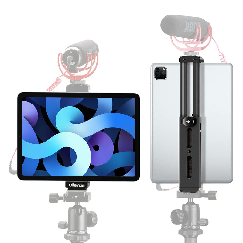  [AUSTRALIA] - Ulanzi Aluminum iPad Tripod Mount with Cold Shoe Compatible for iPad, Metal Tablet Tripod Adapter Holder with Quick Release Plate 1/4'' Screw Mount Universal for iPad Mini/iPad 4/iPad Pro/Surface Pro