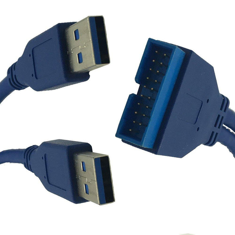 Dual 2 Port USB 3.0 A Type Male to 20Pin Male Motherboard Slot Cable Adapter 20Pin Male Motherboard to USB3.0 Male Adapter - LeoForward Australia