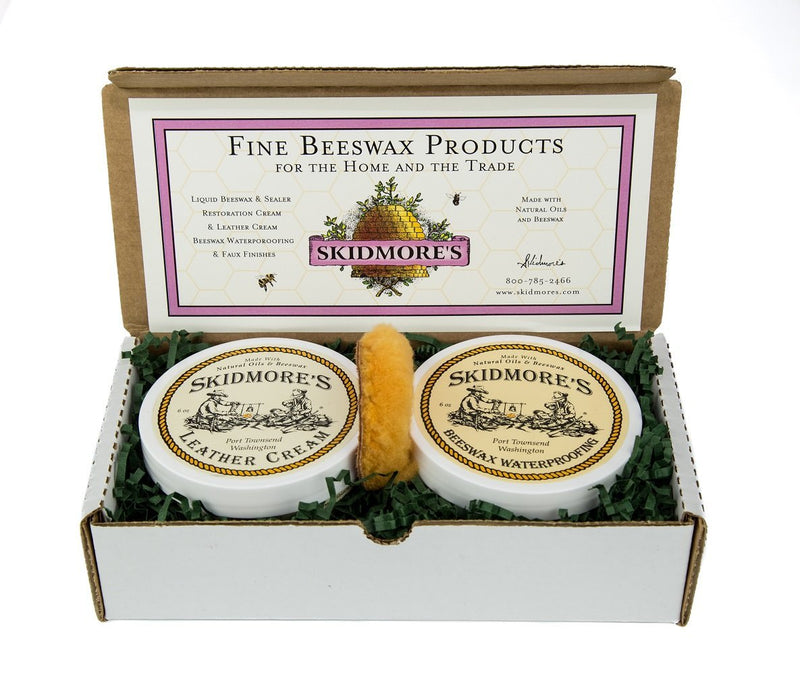  [AUSTRALIA] - Skidmore's Cowboy Edition Leather Care Gift Set | Leather Cream and Beeswax Waterproofing Kit | Includes Applicator | Natural and Non-Toxic Formula | Made in The USA