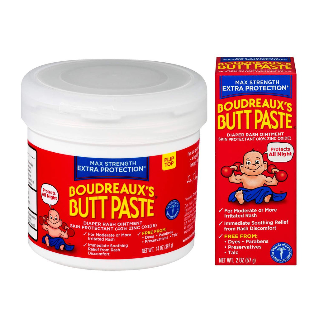 Boudreaux's Butt Paste Maximum Strength Diaper Rash Ointment, 2 oz & 14 oz Bundle Combo 1 - LeoForward Australia