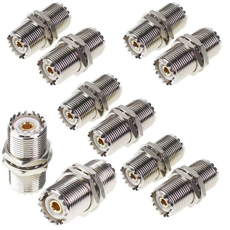  [AUSTRALIA] - UHF Connector Female Nut Bulkhead Panel Mount to SO239 Jack RF Coaxial Coax Cable Adapter Plug for PL-259 (Pack 2pcs) 2