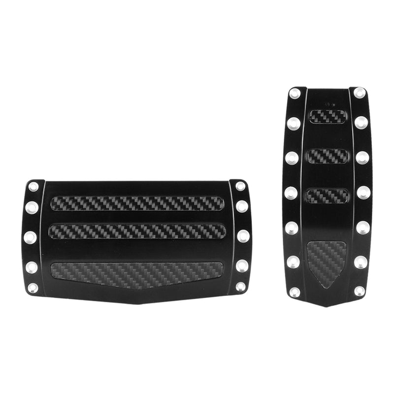  [AUSTRALIA] - Pilot Automotive PM-2366E2 Black Anodized Aluminum Pedal Pads with Carbon Fiber Look Inserts - 2 Piece