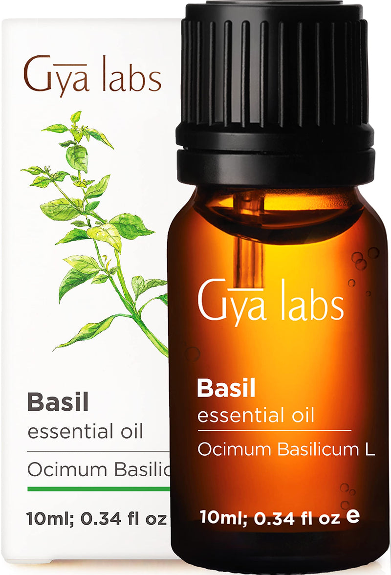 Gya Labs Basil Essential Oil for Focus and Pain Relief - Topical for Sore Muscles, Headache Relief, Migraine Relief, Improve Alertness - 100 Pure Therapeutic Grade Basil Oil for Aromatherapy - 10ml 0.34 Fl Oz (Pack of 1) - LeoForward Australia