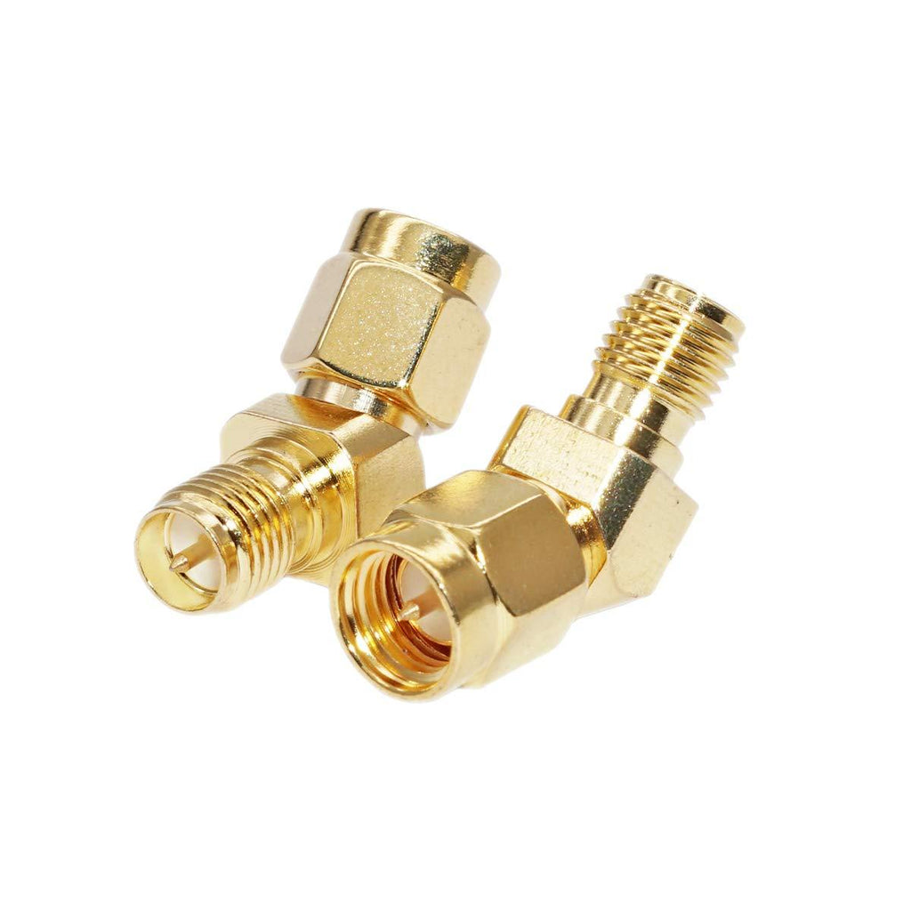 2pcs SMA Male to RP-SMA Female Adapter 45/135 Degree Gold Plated - LeoForward Australia