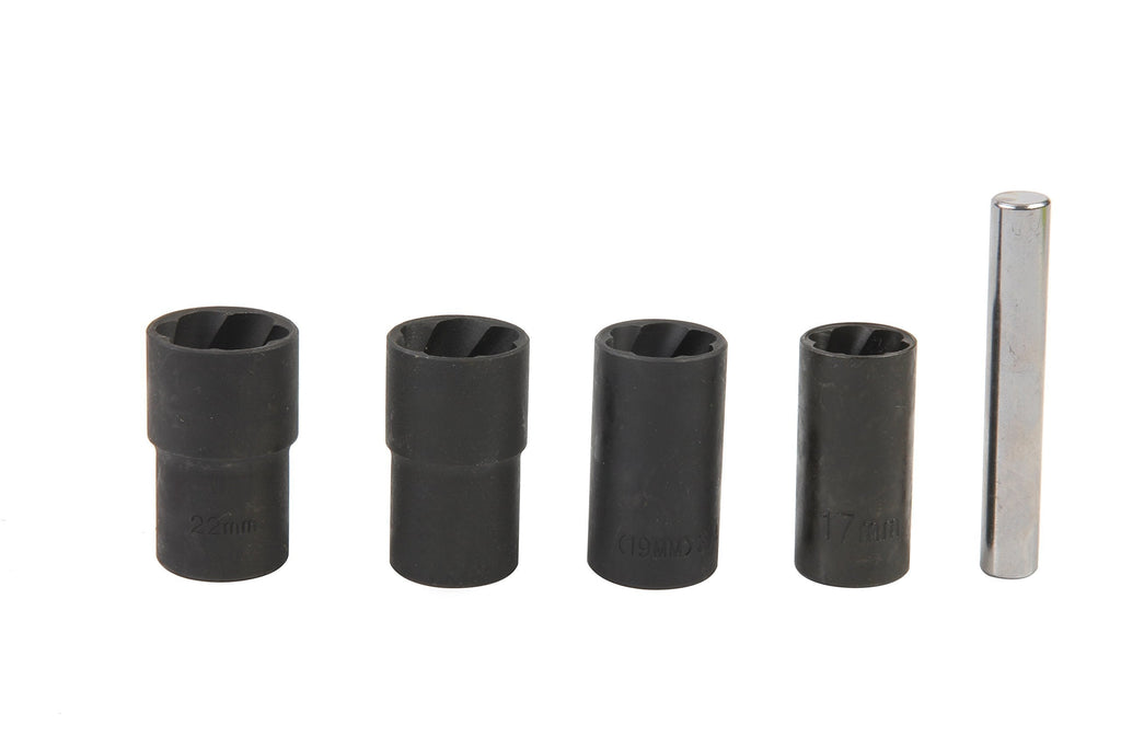  [AUSTRALIA] - Twist Socket Set (5 Piece) Includes 1/2” Inch, Lug Nut Remover, 17mm, 19mm, 21mm, 22mm Sockets 5