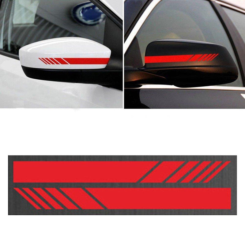  [AUSTRALIA] - YOUNGFLY 2pcs Car Rear View Mirror Stickers Decor DIY Car Body Sticker Side Decal Stripe Decals SUV Vinyl Graphic Red