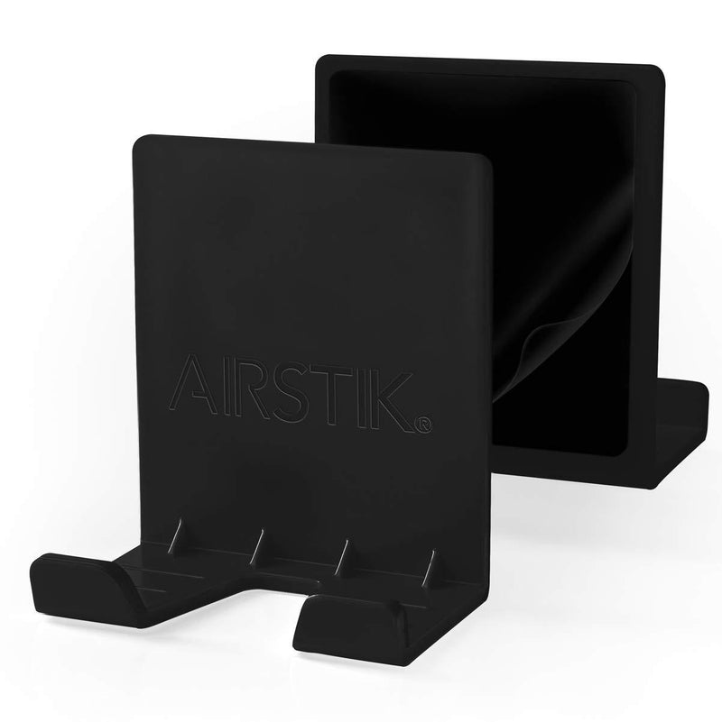 AIRSTIK Cradle Universal Glass Mount Phone Holder Reusable for TikTok & Facetime Compatible with iPhone iPad Cell Phone Accessories Bathroom Kitchen Office Made in USA Glass, Mirrors, Windows (Black) Black - LeoForward Australia