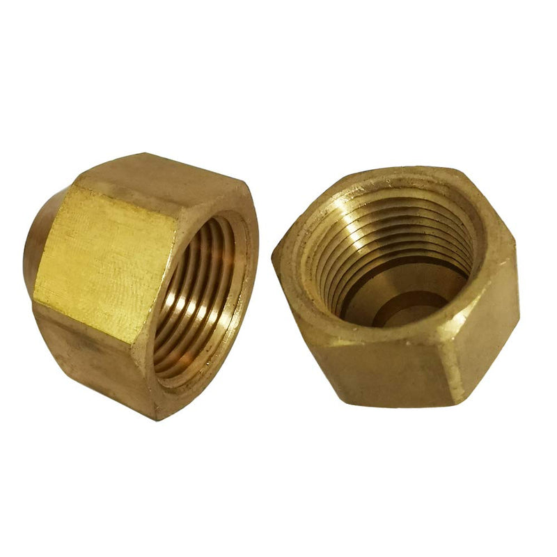  [AUSTRALIA] - Legines 3/8" Flare Cap, Brass SAE 45 Degree Flare Tube Fitting, Pack of 2 3/8 Inch